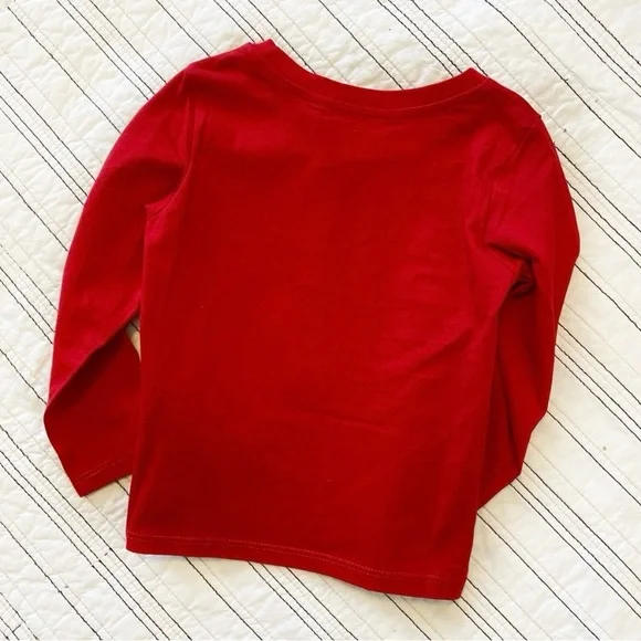 NWT H&M Santa's Face Long Sleeve Tee In Christmas Red size 2T - Picture 4 of 4
